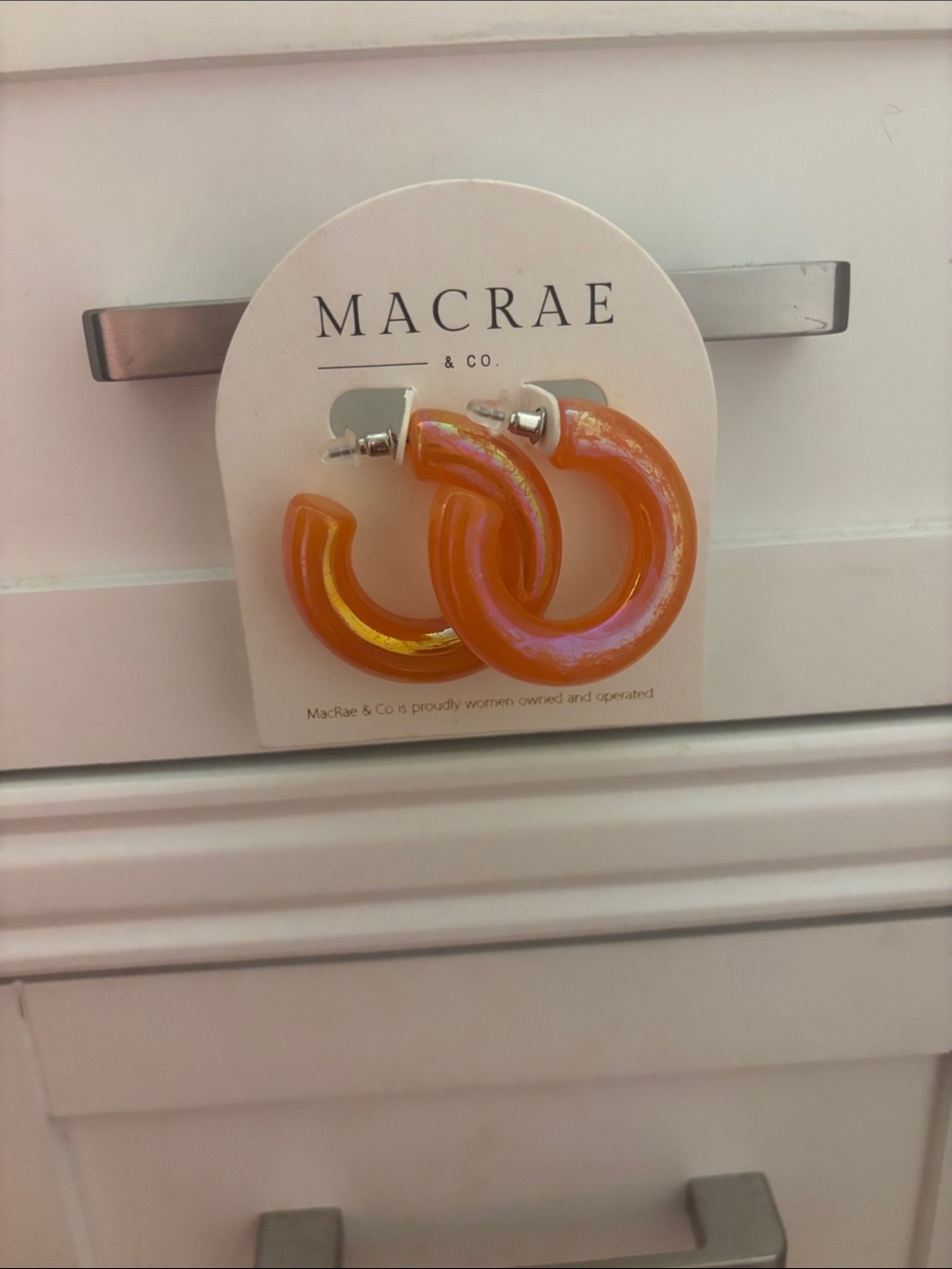 MacRae & Co. Iridescent Orange Hoop Earrings